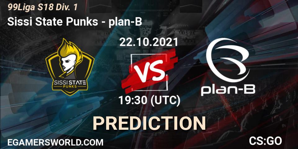 Prognose für das Spiel Sissi State Punks VS plan-B. 22.10.21. CS2 (CS:GO) - 99Liga S18 Div. 1