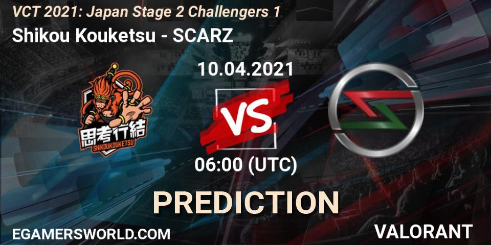 Prognose für das Spiel Shikou Kouketsu VS SCARZ. 10.04.2021 at 06:00. VALORANT - VCT 2021: Japan Stage 2 Challengers 1