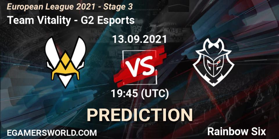 Prognose für das Spiel Team Vitality VS G2 Esports. 13.09.21. Rainbow Six - European League 2021 - Stage 3