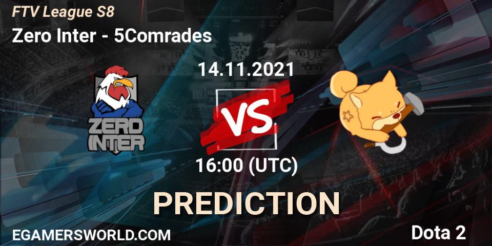 Prognose für das Spiel Zero Inter VS 5Comrades. 26.11.21. Dota 2 - FroggedTV League Season 8