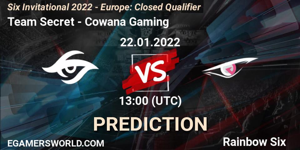 Prognose für das Spiel Team Secret VS Cowana Gaming. 22.01.22. Rainbow Six - Six Invitational 2022 - Europe: Closed Qualifier