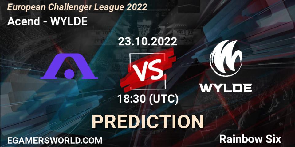 Prognose für das Spiel Acend VS WYLDE. 23.10.2022 at 18:30. Rainbow Six - European Challenger League 2022