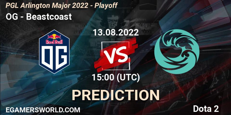 Prognose für das Spiel OG VS Beastcoast. 13.08.22. Dota 2 - PGL Arlington Major 2022 - Playoff