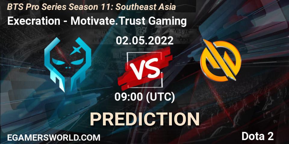 Prognose für das Spiel Execration VS Motivate.Trust Gaming. 02.05.22. Dota 2 - BTS Pro Series Season 11: Southeast Asia
