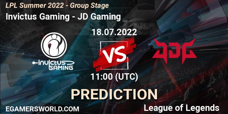 Prognose für das Spiel Invictus Gaming VS JD Gaming. 18.07.22. LoL - LPL Summer 2022 - Group Stage