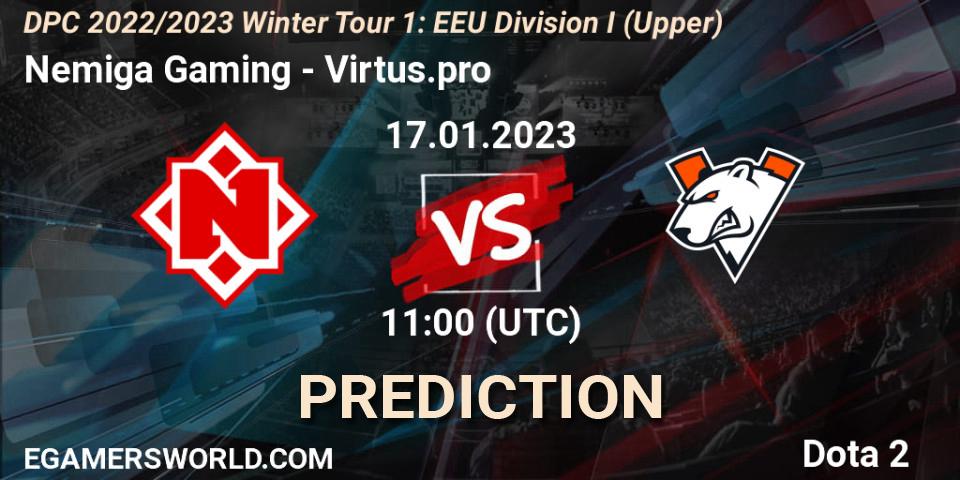 Prognose für das Spiel Nemiga Gaming VS Virtus.pro. 17.01.23. Dota 2 - DPC 2022/2023 Winter Tour 1: EEU Division I (Upper)