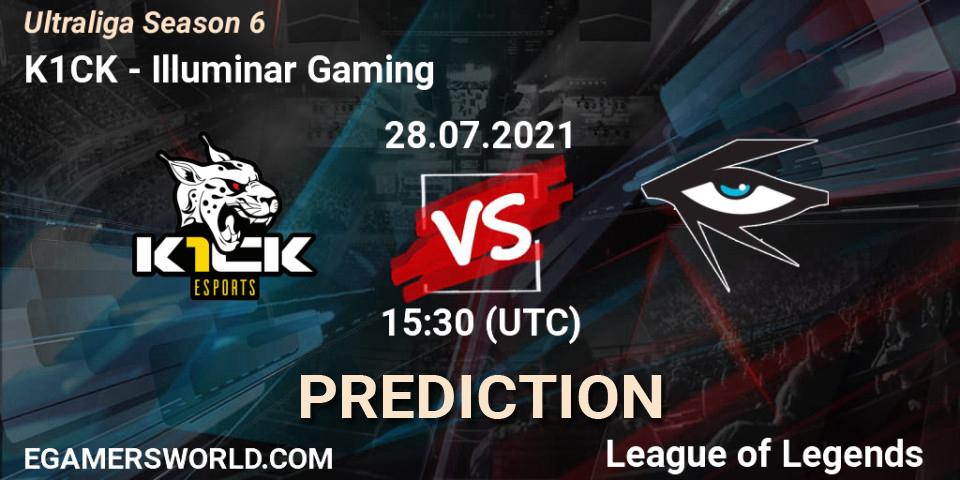 Prognose für das Spiel K1CK VS Illuminar Gaming. 28.07.21. LoL - Ultraliga Season 6