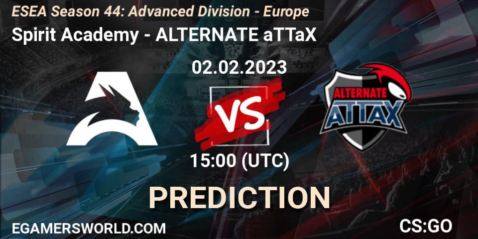 Prognose für das Spiel Spirit Academy VS ALTERNATE aTTaX. 02.02.23. CS2 (CS:GO) - ESEA Season 44: Advanced Division - Europe