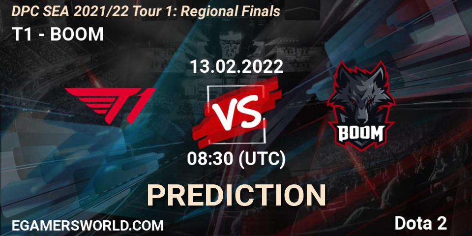 Prognose für das Spiel T1 VS BOOM. 13.02.2022 at 08:47. Dota 2 - DPC SEA 2021/22 Tour 1: Regional Finals