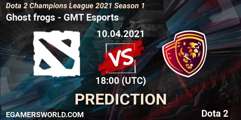 Prognose für das Spiel Ghost frogs VS GMT Esports. 10.04.21. Dota 2 - Dota 2 Champions League 2021 Season 1