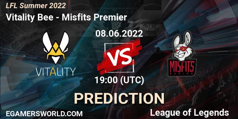 Prognose für das Spiel Vitality Bee VS Misfits Premier. 08.06.22. LoL - LFL Summer 2022