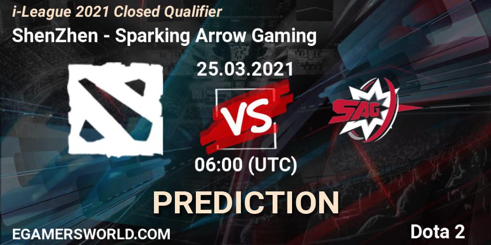 Prognose für das Spiel ShenZhen VS Sparking Arrow Gaming. 25.03.2021 at 06:03. Dota 2 - i-League 2021 Closed Qualifier