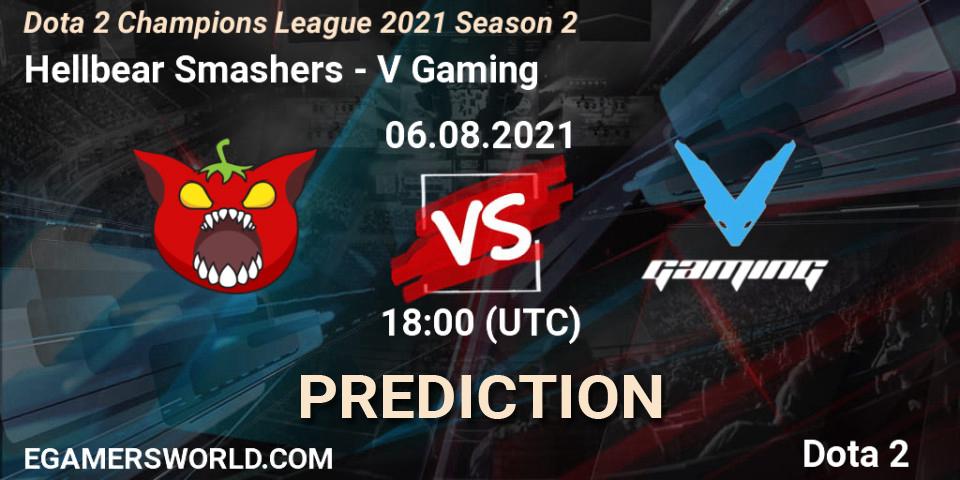 Prognose für das Spiel Hellbear Smashers VS V Gaming. 06.08.2021 at 18:04. Dota 2 - Dota 2 Champions League 2021 Season 2