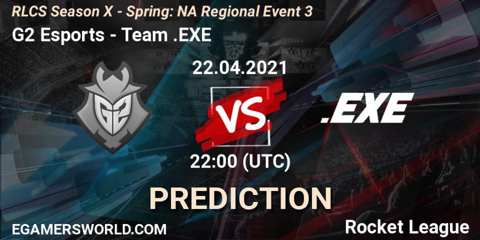 Prognose für das Spiel G2 Esports VS Team.EXE. 22.04.2021 at 22:00. Rocket League - RLCS Season X - Spring: NA Regional Event 3