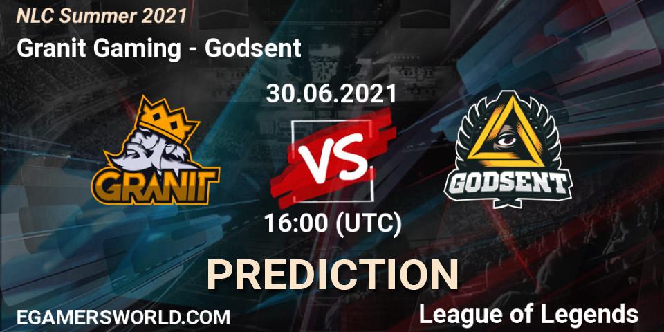 Prognose für das Spiel Granit Gaming VS Godsent. 30.06.21. LoL - NLC Summer 2021