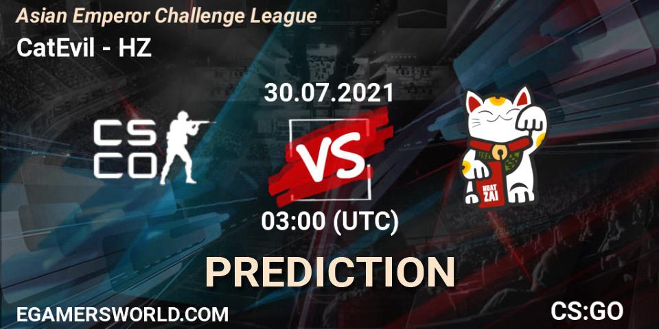 Prognose für das Spiel CatEvil VS HZ. 30.07.21. CS2 (CS:GO) - Asian Emperor Challenge League