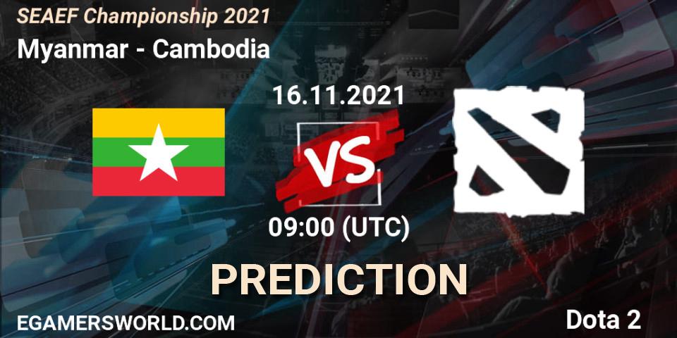 Prognose für das Spiel Team Myanmar VS Team Cambodia. 16.11.2021 at 09:21. Dota 2 - SEAEF Dota2 Championship 2021