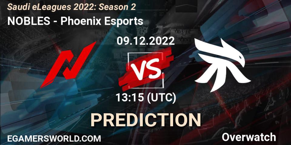 Prognose für das Spiel NOBLES VS Phoenix Esports. 09.12.2022 at 13:15. Overwatch - Saudi eLeagues 2022: Season 2