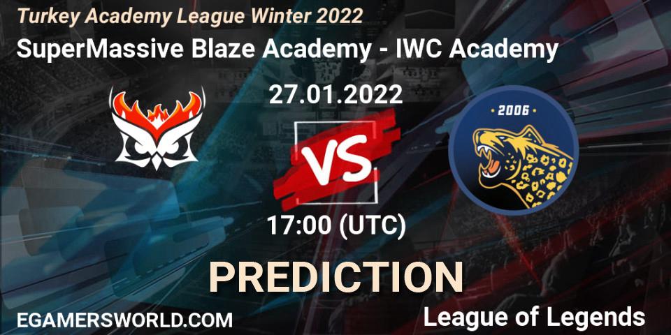 Prognose für das Spiel SuperMassive Blaze Academy VS IWC Academy. 27.01.2022 at 17:00. LoL - Turkey Academy League Winter 2022