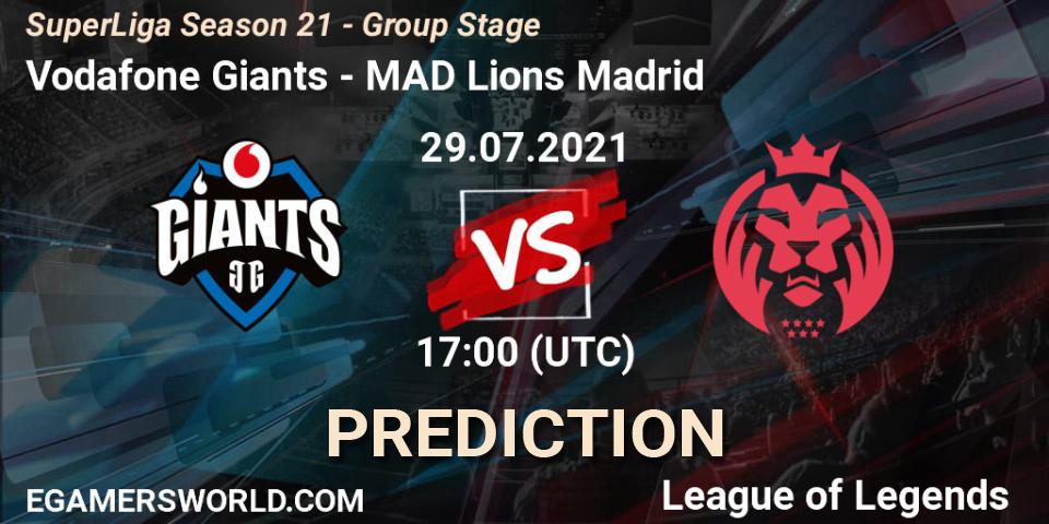 Prognose für das Spiel Vodafone Giants VS MAD Lions Madrid. 29.07.2021 at 20:00. LoL - SuperLiga Season 21 - Group Stage 