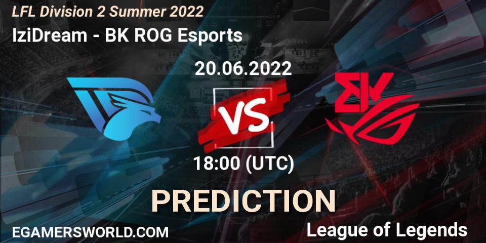 Prognose für das Spiel IziDream VS BK ROG Esports. 20.06.2022 at 18:00. LoL - LFL Division 2 Summer 2022