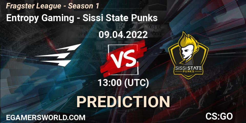 Prognose für das Spiel Entropy Gaming VS Sissi State Punks. 09.04.22. CS2 (CS:GO) - Fragster League - Season 1