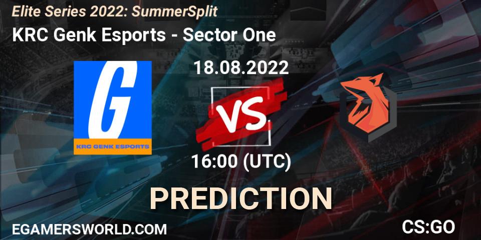 Prognose für das Spiel KRC Genk Esports VS Sector One. 18.08.2022 at 16:00. Counter-Strike (CS2) - Elite Series 2022: Summer Split