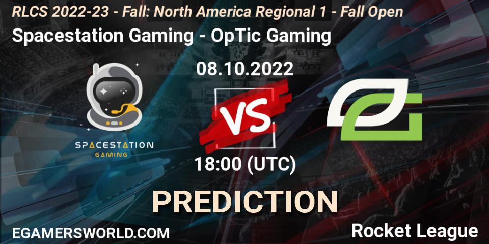 Prognose für das Spiel Spacestation Gaming VS OpTic Gaming. 08.10.2022 at 18:00. Rocket League - RLCS 2022-23 - Fall: North America Regional 1 - Fall Open