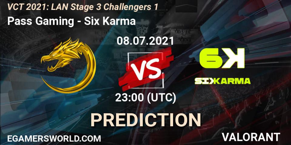 Prognose für das Spiel Pass Gaming VS Six Karma. 08.07.2021 at 23:00. VALORANT - VCT 2021: LAN Stage 3 Challengers 1