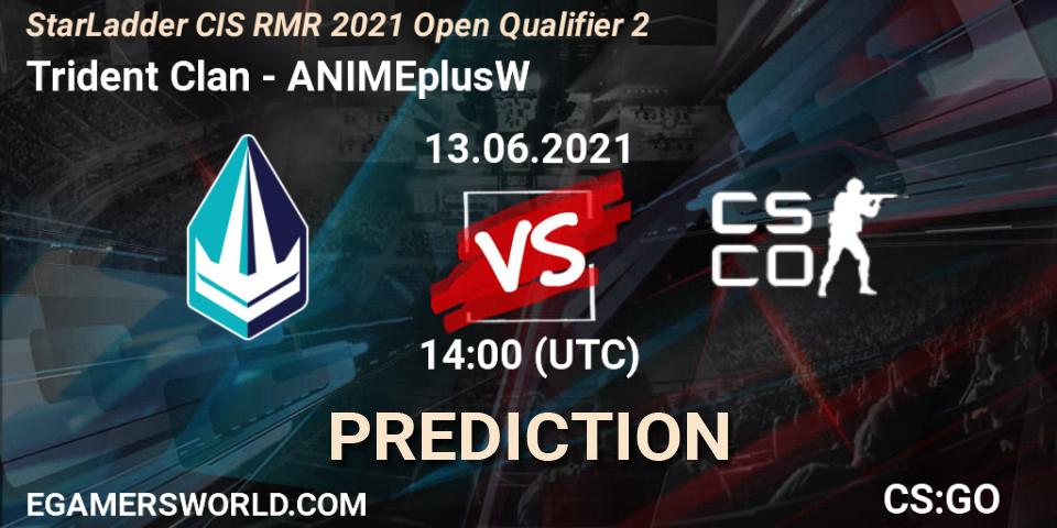 Prognose für das Spiel Trident Clan VS ANIMEplusW. 13.06.2021 at 14:00. Counter-Strike (CS2) - StarLadder CIS RMR 2021 Open Qualifier 2