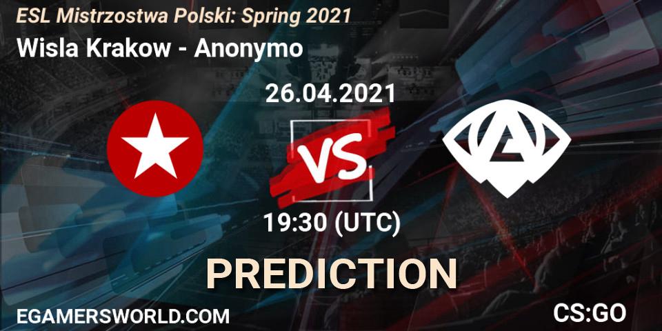 Prognose für das Spiel Wisla Krakow VS Anonymo. 26.04.2021 at 19:45. Counter-Strike (CS2) - ESL Mistrzostwa Polski: Spring 2021