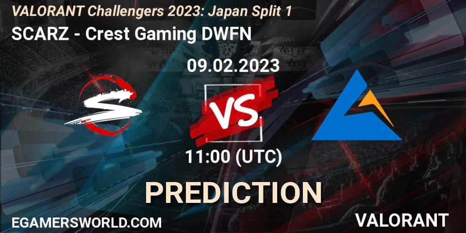Prognose für das Spiel SCARZ VS Crest Gaming DWFN. 09.02.23. VALORANT - VALORANT Challengers 2023: Japan Split 1