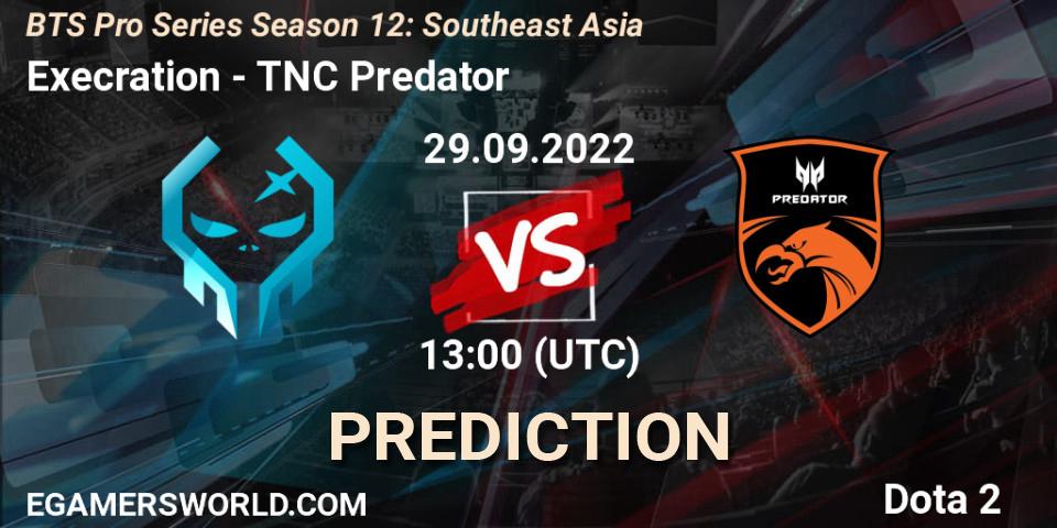 Prognose für das Spiel Execration VS TNC Predator. 29.09.2022 at 13:18. Dota 2 - BTS Pro Series Season 12: Southeast Asia
