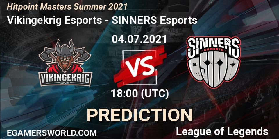 Prognose für das Spiel Vikingekrig Esports VS SINNERS Esports. 04.07.2021 at 18:00. LoL - Hitpoint Masters Summer 2021