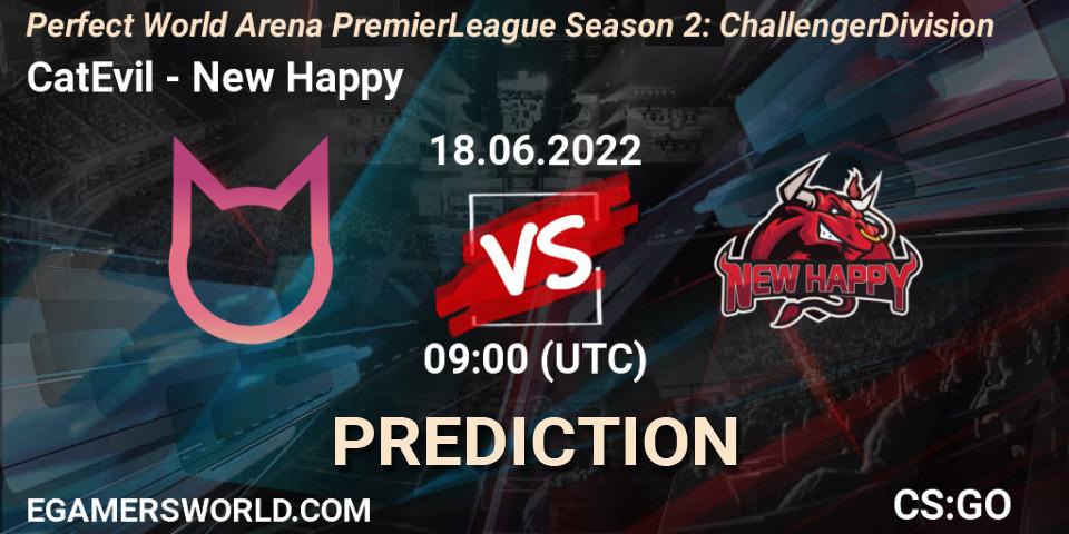 Prognose für das Spiel CatEvil VS New Happy. 18.06.22. CS2 (CS:GO) - Perfect World Arena Premier League Season 2: Challenger Division