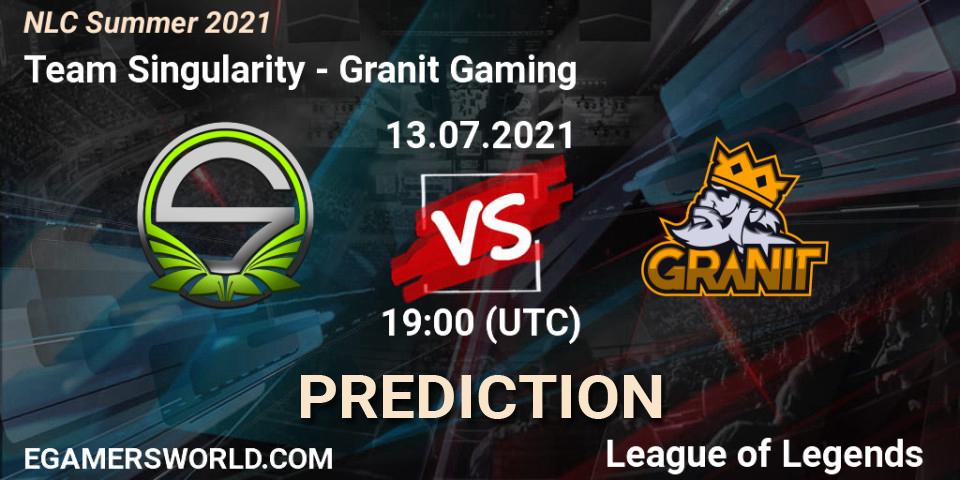 Prognose für das Spiel Team Singularity VS Granit Gaming. 13.07.2021 at 19:00. LoL - NLC Summer 2021