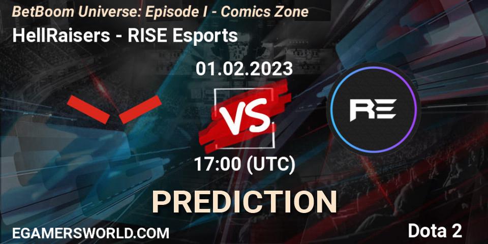 Prognose für das Spiel HellRaisers VS RISE Esports. 01.02.23. Dota 2 - BetBoom Universe: Episode I - Comics Zone