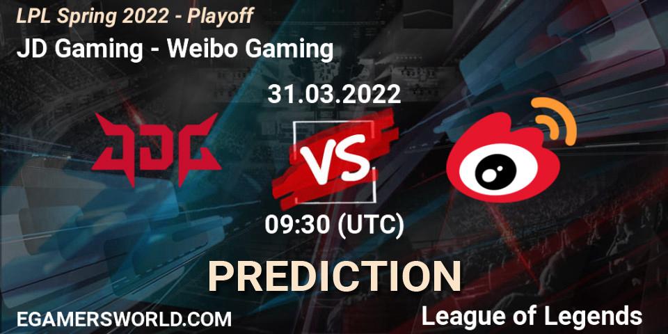 Prognose für das Spiel JD Gaming VS Weibo Gaming. 31.03.22. LoL - LPL Spring 2022 - Playoff