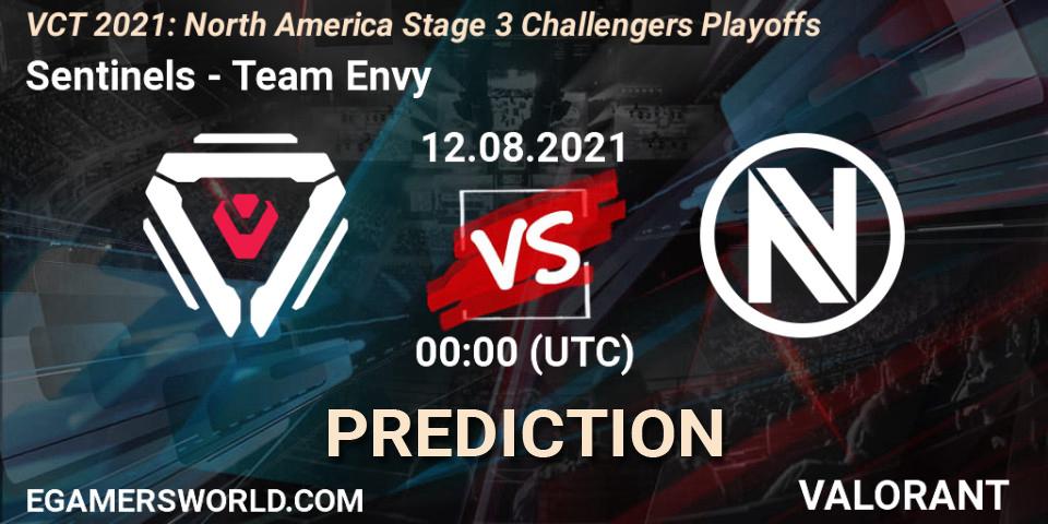 Prognose für das Spiel Sentinels VS Team Envy. 12.08.2021 at 00:00. VALORANT - VCT 2021: North America Stage 3 Challengers Playoffs