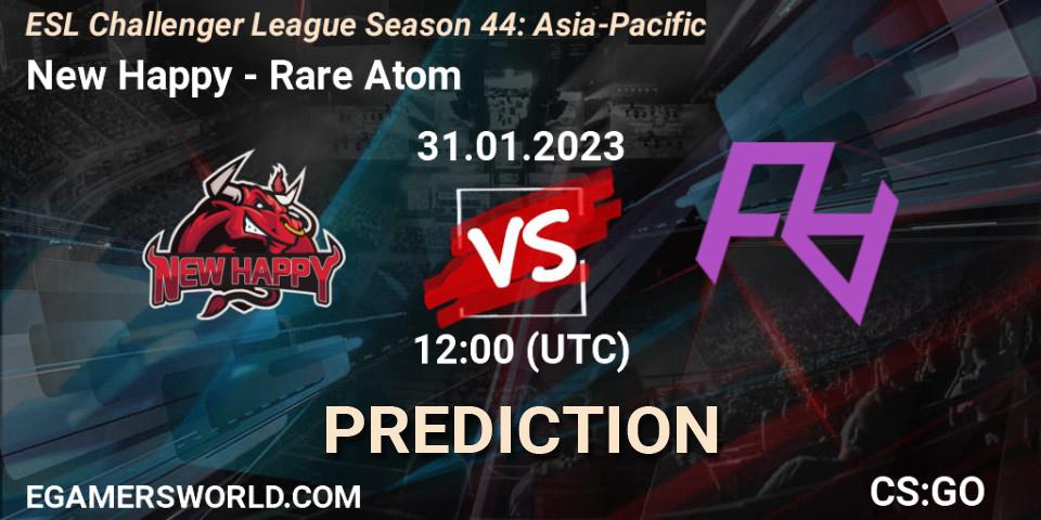 Prognose für das Spiel New Happy VS Rare Atom. 31.01.23. CS2 (CS:GO) - ESL Challenger League Season 44: Asia-Pacific