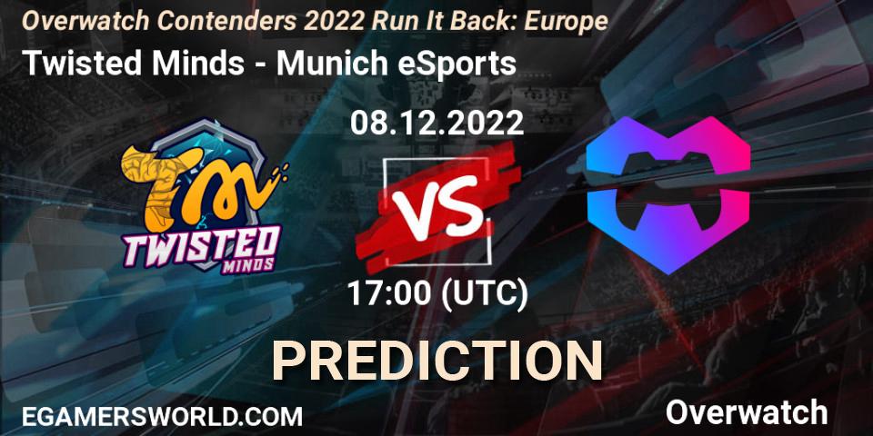 Prognose für das Spiel Twisted Minds VS Munich eSports. 08.12.2022 at 17:00. Overwatch - Overwatch Contenders 2022 Run It Back: Europe