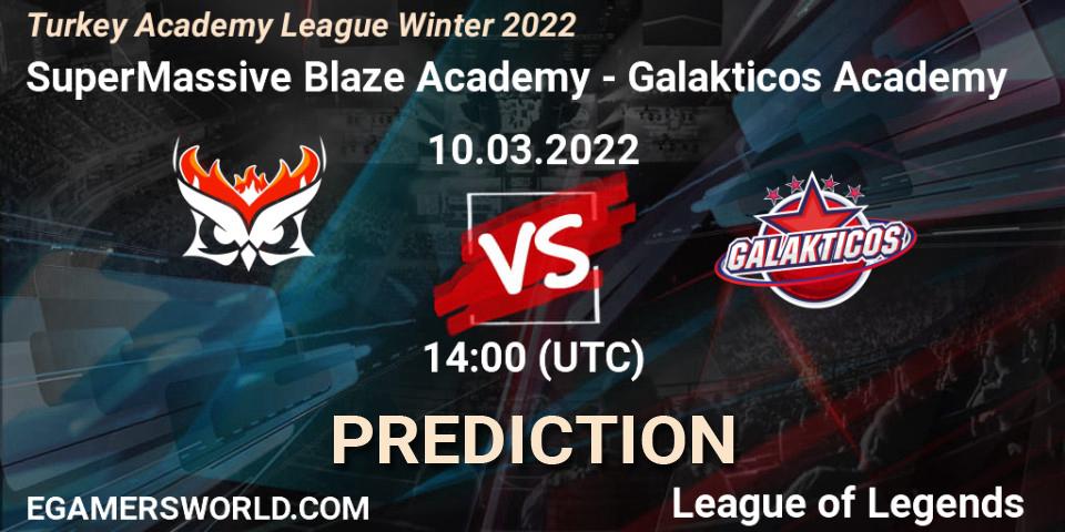 Prognose für das Spiel SuperMassive Blaze Academy VS Galakticos Academy. 10.03.22. LoL - Turkey Academy League Winter 2022
