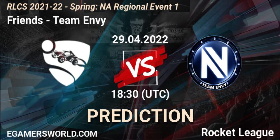 Prognose für das Spiel Friends VS Team Envy. 29.04.22. Rocket League - RLCS 2021-22 - Spring: NA Regional Event 1