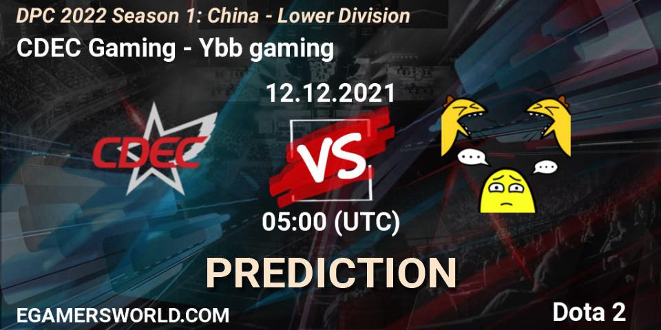Prognose für das Spiel CDEC Gaming VS Ybb gaming. 12.12.2021 at 04:56. Dota 2 - DPC 2022 Season 1: China - Lower Division