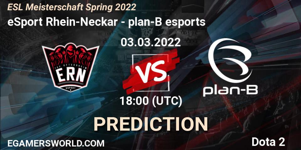 Prognose für das Spiel eSport Rhein-Neckar VS plan-B esports. 03.03.2022 at 17:59. Dota 2 - ESL Meisterschaft Spring 2022
