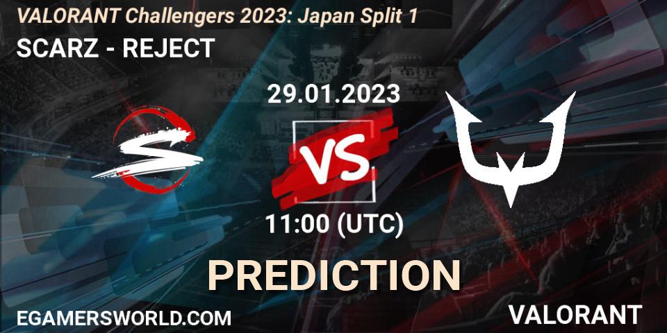 Prognose für das Spiel SCARZ VS REJECT. 29.01.23. VALORANT - VALORANT Challengers 2023: Japan Split 1