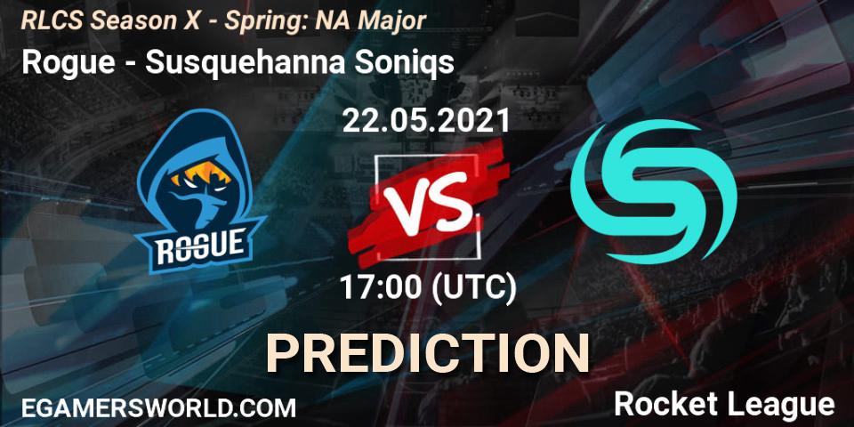 Prognose für das Spiel Rogue VS Susquehanna Soniqs. 22.05.2021 at 17:00. Rocket League - RLCS Season X - Spring: NA Major