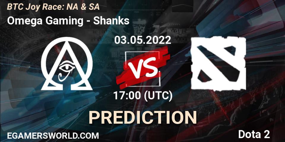 Prognose für das Spiel Omega Gaming VS Shanks. 03.05.2022 at 17:10. Dota 2 - BTC Joy Race: NA & SA