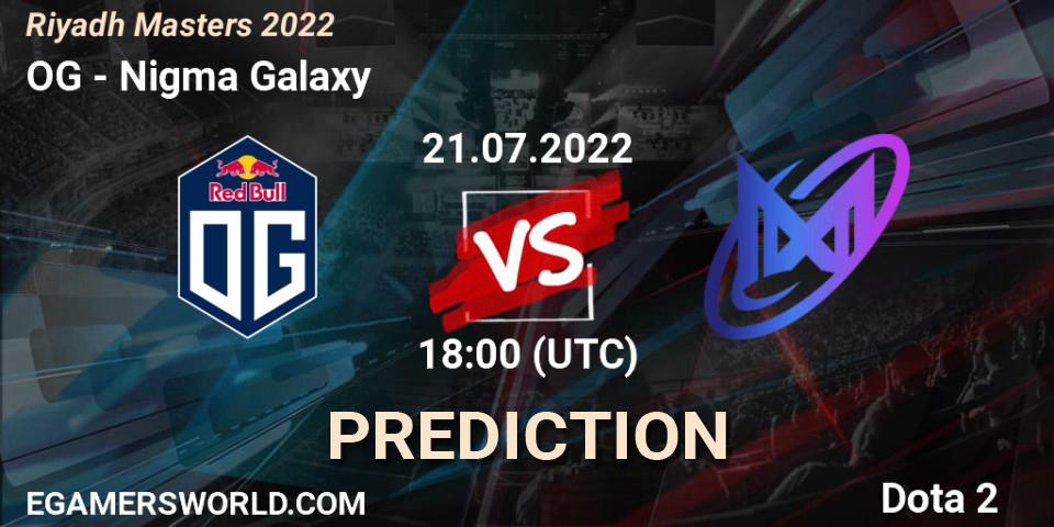 Prognose für das Spiel OG VS Nigma Galaxy. 21.07.22. Dota 2 - Riyadh Masters 2022