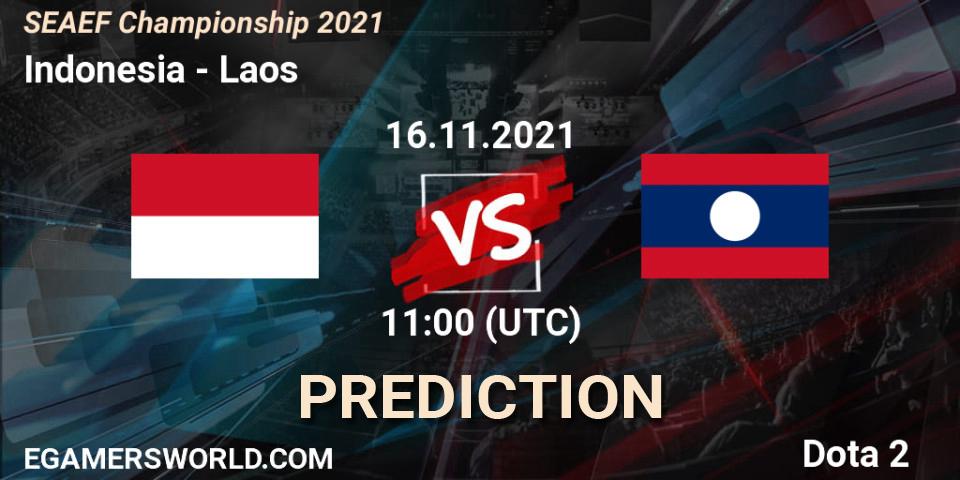 Prognose für das Spiel Indonesia VS Laos. 16.11.2021 at 11:24. Dota 2 - SEAEF Dota2 Championship 2021